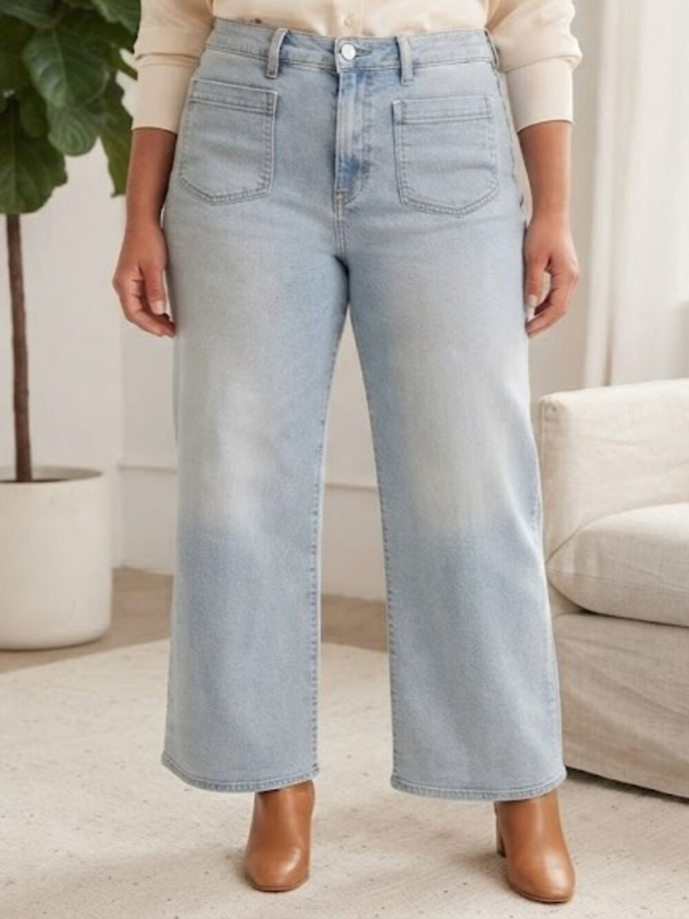 Light Blue Wide Leg Jeans